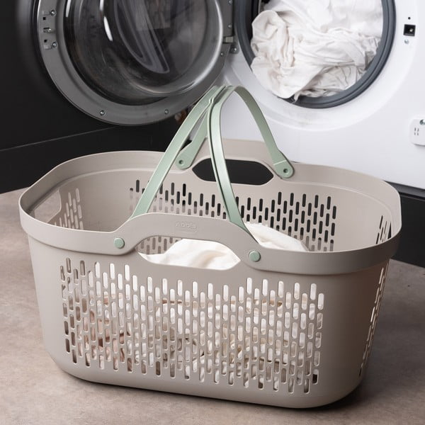 Cesta per il bucato marrone chiaro in plastica 45 l – Addis-image-4