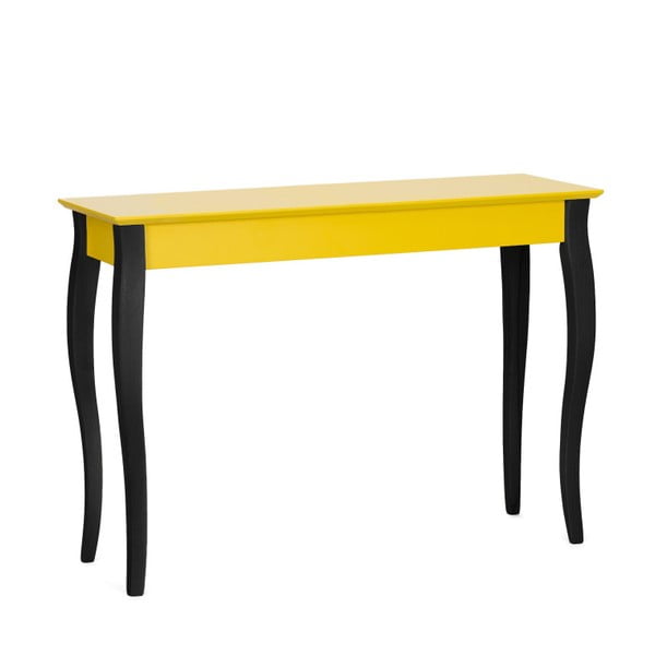 Consolle gialla con gambe nere Lilo, larghezza 105 cm - Ragaba