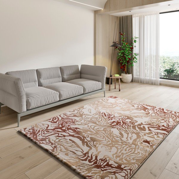 Tappeto beige/color terracotta 160x230 cm Astra – Universal-image-1