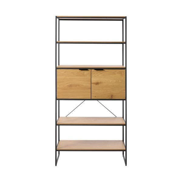Libreria di colore naturale con effetto rovere 90x190x40 cm Cesura – Unique Furniture