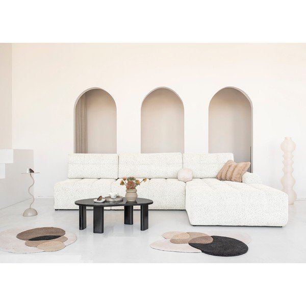 Divano angolare componibile color crema allungabile/con contenitore (con penisola a destra) Lulu – Miuform-image-1