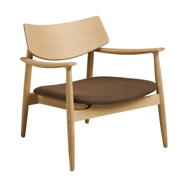 Poltrona con poggiapiedi marrone Olvera – House Nordic-image-3