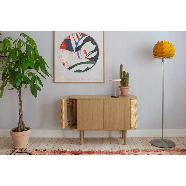 Cassettiera bassa in rovere decorato in colore naturale 109x75 cm Treasures - UMAGE-image-1