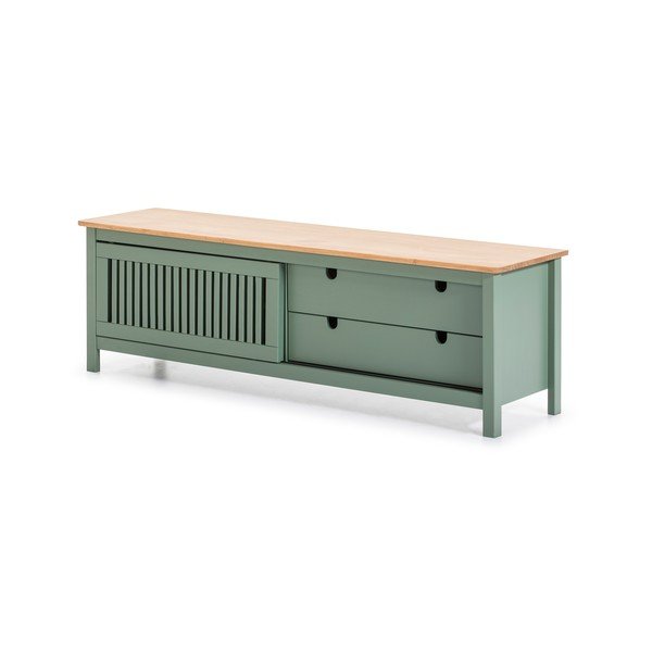 Tavolo TV in legno verde Bruna - Marckeric-image-3