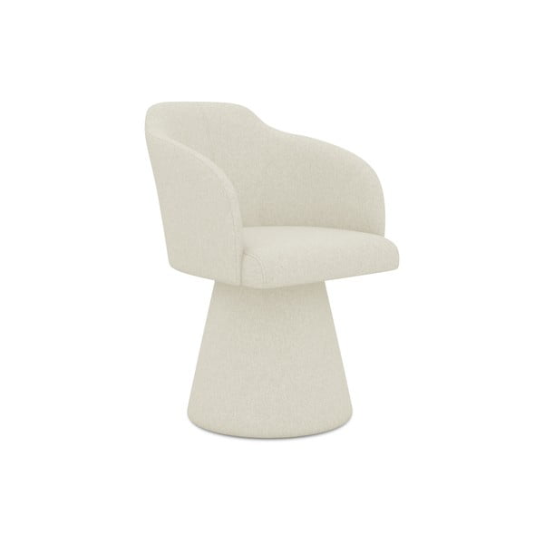 Sedia da pranzo color crema in imbottito Kanoa – Makamii