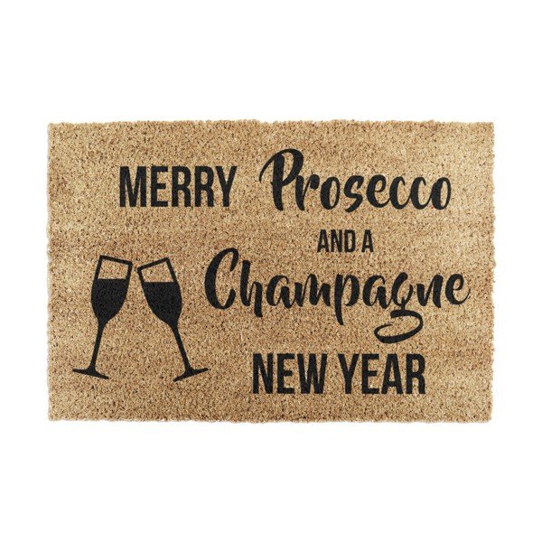 Zerbino in cocco con motivo natalizio 40x60 cm Champagne New Year - Artsy Doormats