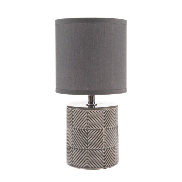 Lampada da tavolo grigia con paralume in tessuto (altezza totale 27 cm) – Dakls