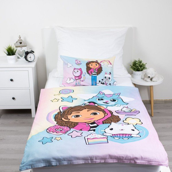 Set copripiumino e federa da bambini in cotone per culla 100x135 cm Gabby's Dollhouse "Sugar Dream" – Jerry Fabrics-image-1