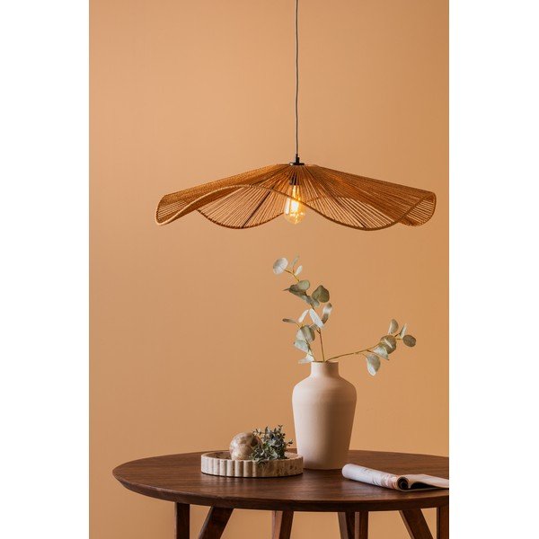 Lampadario di colore naturale in metallo con paralume in carta lavorata ø 80 cm Sombra – Leitmotiv-image-3