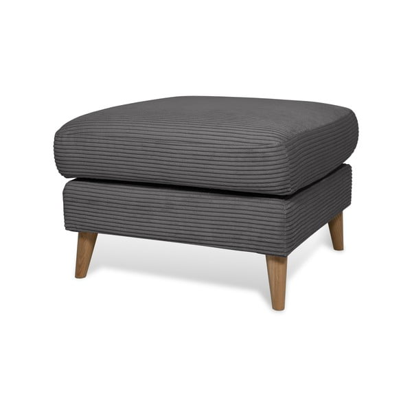 Pouf in velluto a coste grigio scuro Paris - Scandic-image-2