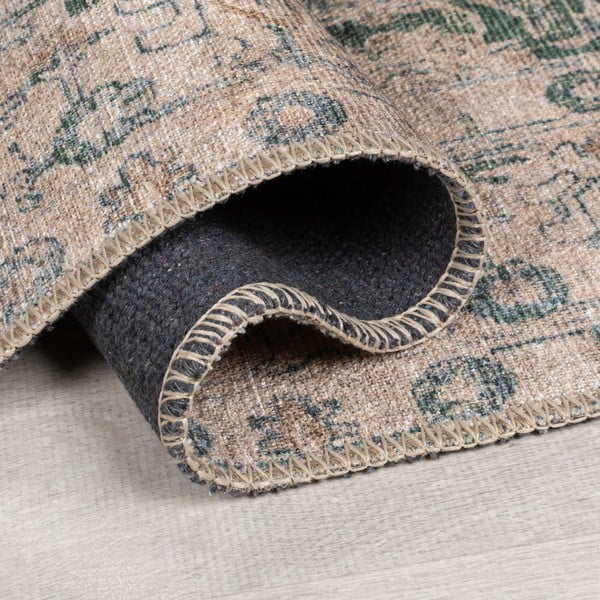 Tappeto verde lavabile 115x170 cm Beau Floral – Flair Rugs-image-2