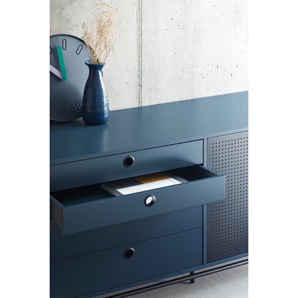 Cassettiera nera e blu , larghezza 150 cm Punto - Teulat-image-2