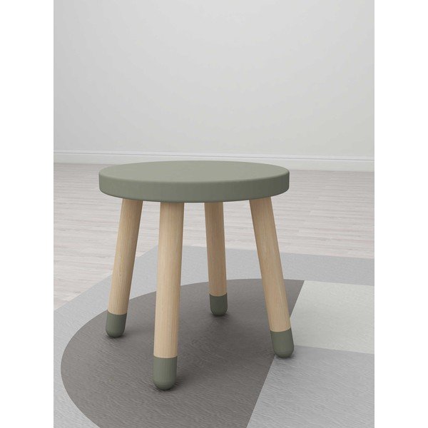 Sgabello per bambini verde chiaro, ø 30 cm Dots - Flexa-image-1