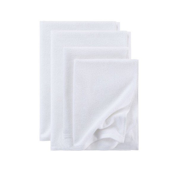 Set di asciugamani per viso e corpo bianchi in cotone 4 pz Darcy – Jotex
