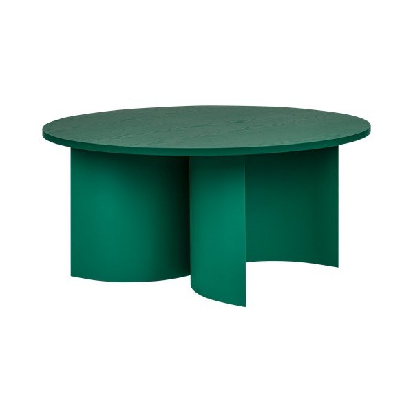 Tavolino da salotto rotondo verde con piano effetto frassino ø 95 cm Gavo – noo.ma