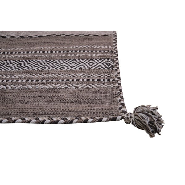 Tappeto in cotone grigio e beige , 160 x 230 cm Antique Kilim - Webtappeti-image-2