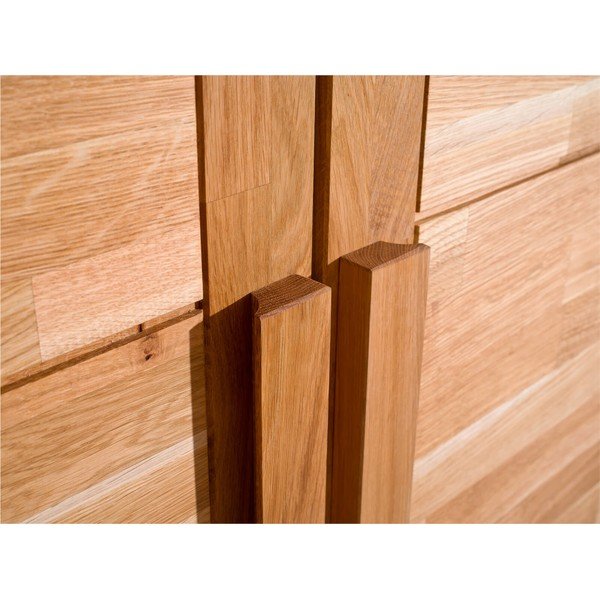 Armadio di colore naturale in rovere massiccio 105x220 cm Timo – Olivia Living-image-3