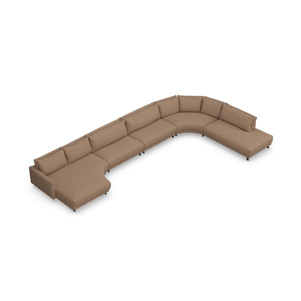 Divano angolare a forma di "U" color mattone Samba - Furninova-image-3