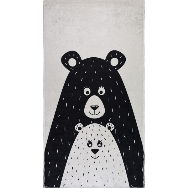 Tappeto per bambini bianco e nero lavabile 160x230 cm Bear Family – Vitaus