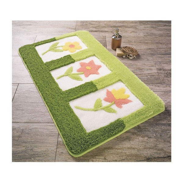 Tappeto da bagno verde Confetti Bathmats Anjelik, 70 x 120 cm - Foutastic