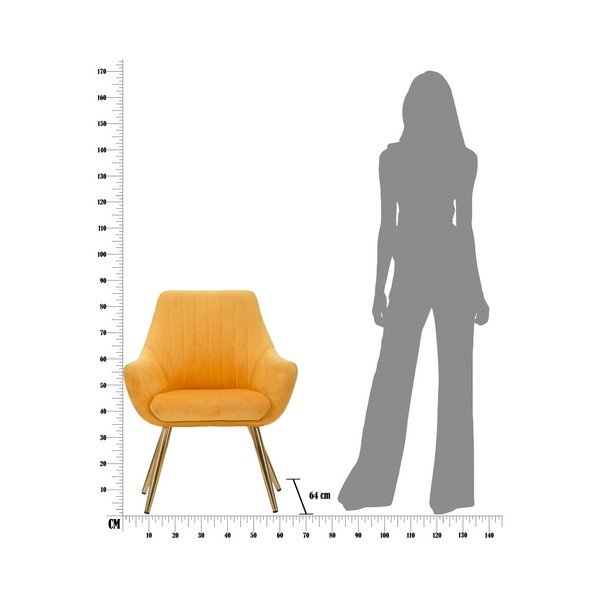 Sedia imbottita arancione con braccioli Poltrona - Mauro Ferretti-image-4