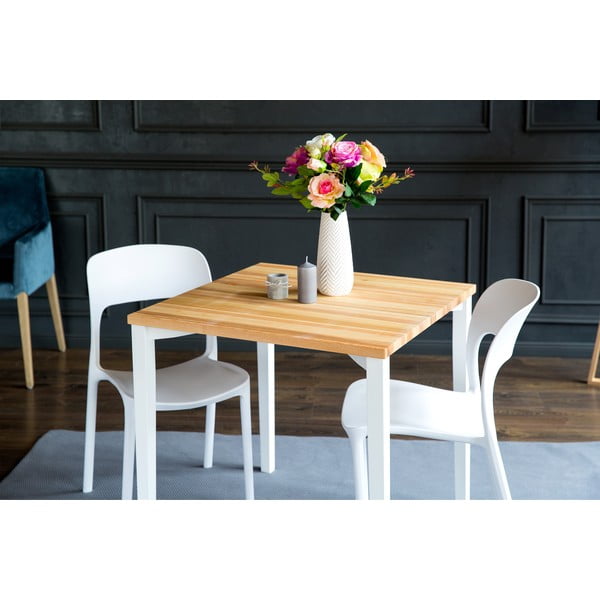 Tavolo da pranzo bianco TRIVENTI, 80 x 80 cm - Ragaba-image-3