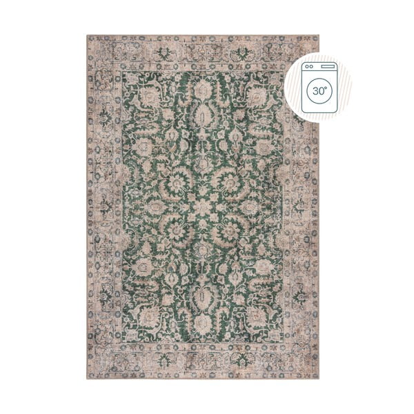 Tappeto verde lavabile 115x170 cm Beau Floral – Flair Rugs