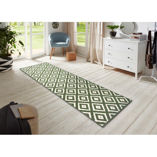 Tappeto verde 200x80 cm Diamond - Hanse Home-image-1
