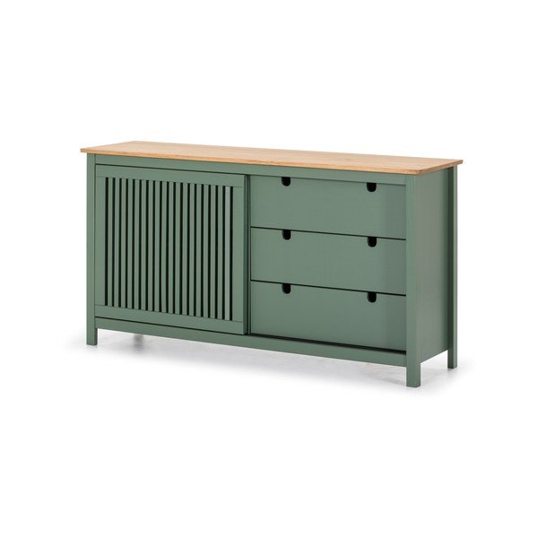 Cassettiera in legno verde Bruna - Marckeric-image-3