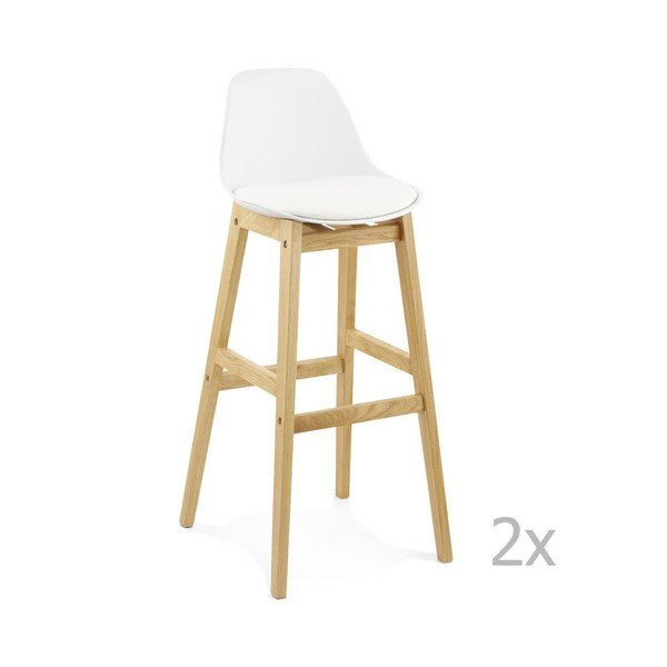 Set di 2 sedie da bar bianche Design Elody - Kokoon
