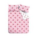 Set copripiumino e federa bianco e rosa per letto matrimoniale e per letto esteso 230x220 cm Disco Cherries Stripes – Catherine Lansfield