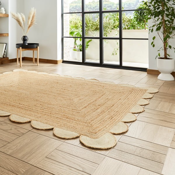 Tappeto di colore naturale in iuta 160x230 cm Savannah Jute – Think Rugs-image-2