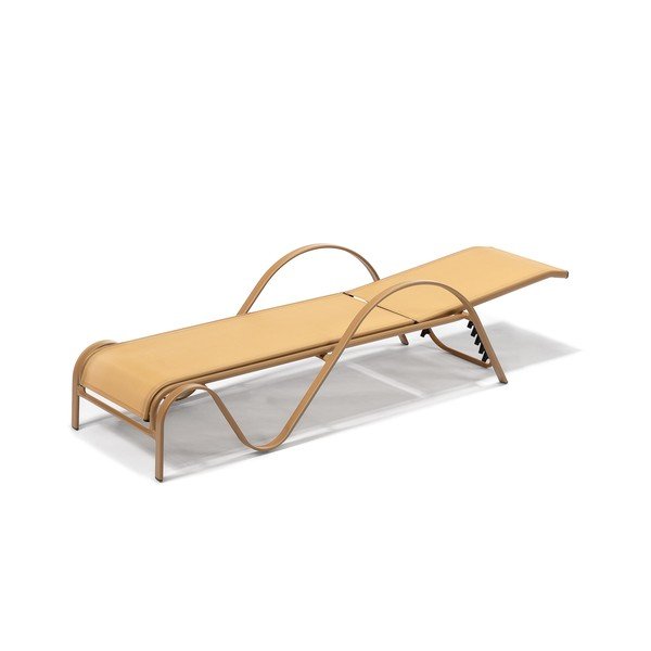 Lettino da giardino in Terrio marrone cappuccino - Timpana-image-1