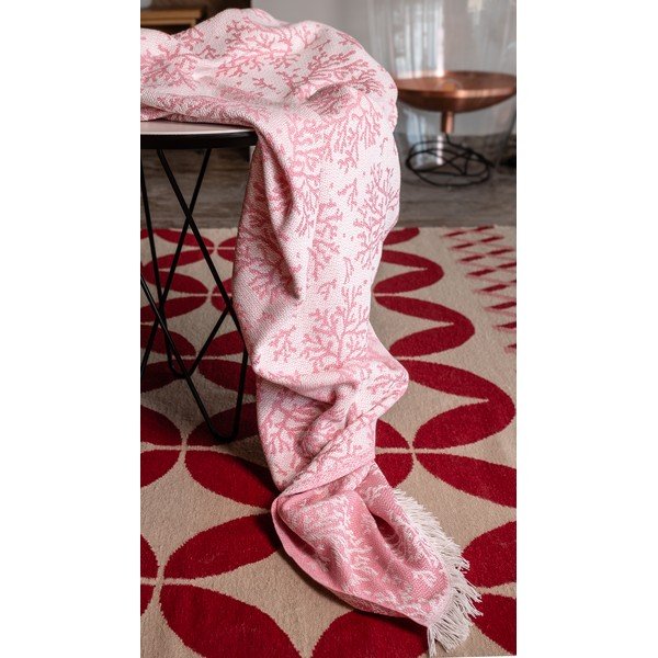 Plaid rosa con contenuto di cotone , 140 x 180 cm Coral - Euromant-image-2
