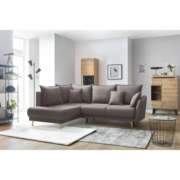 Divano marrone-grigio Mia L, angolo sinistro - Bobochic Paris-image-1