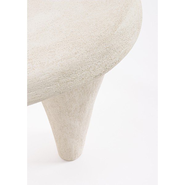 Tavolino da salotto rotondo color crema in poliresina 60x66 cm Albin – Bizzotto-image-1
