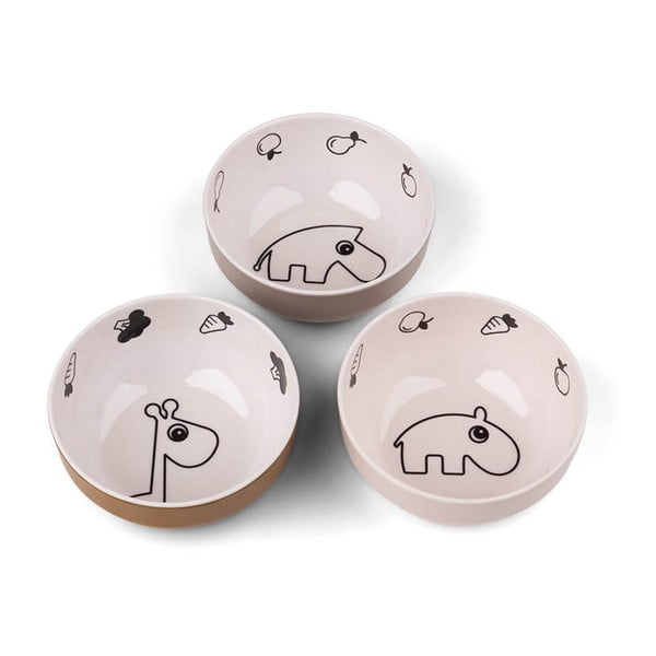 Ciotole rosa per bambini in set da 3 pezzi ø 11,5 cm Deer Friends - Done by Deer