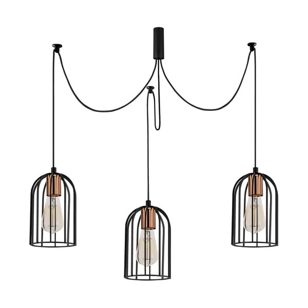 Lampada a sospensione nera per 3 lampadine Pamukkale - Opviq lights-image-1