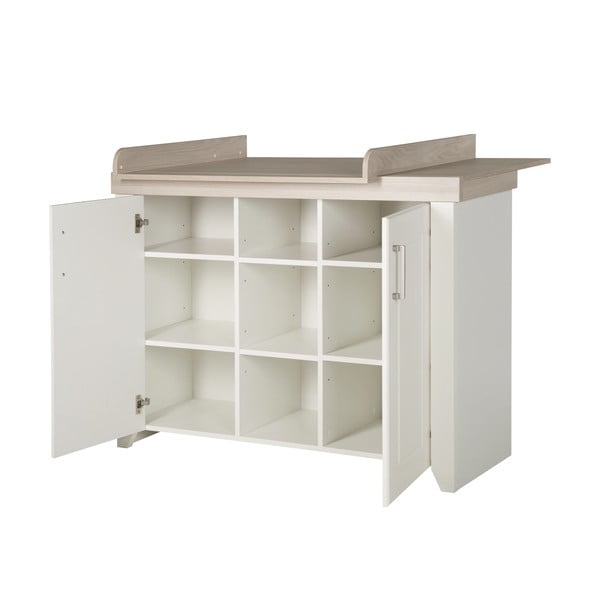 Cassettiera bassa per bambini bianca in olmo con fasciatoio 120x98 cm Felicia - Roba-image-4