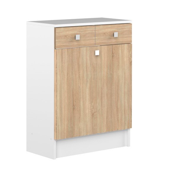Mobile bagno basso bianco in rovere 60x82 cm Combi - TemaHome-image-2