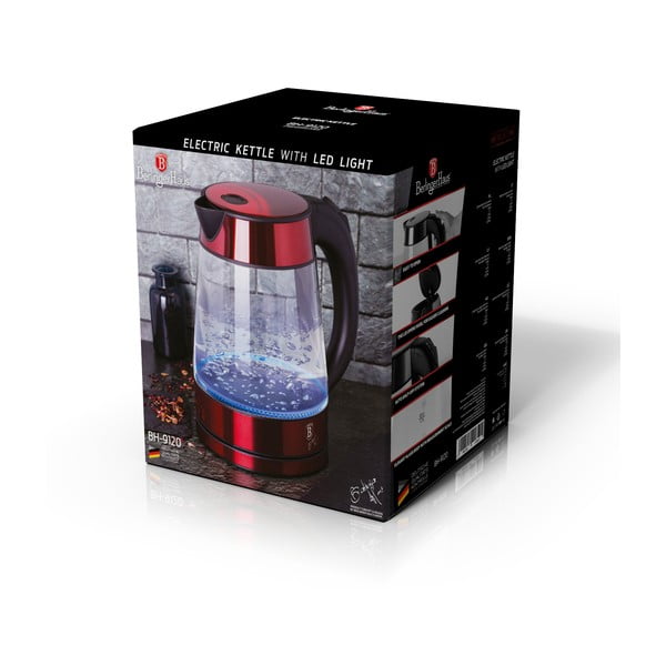 Bollitore rosso 1,7 l Burgundy Metallic Line - BerlingerHaus-image-4