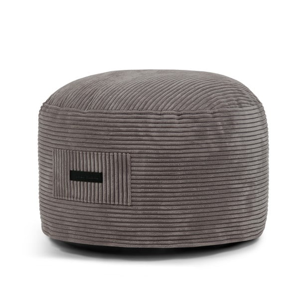 Poggiapiedi marrone scuro con rivestimento in velluto a coste Om 60 – SLOWDOWN-image-2