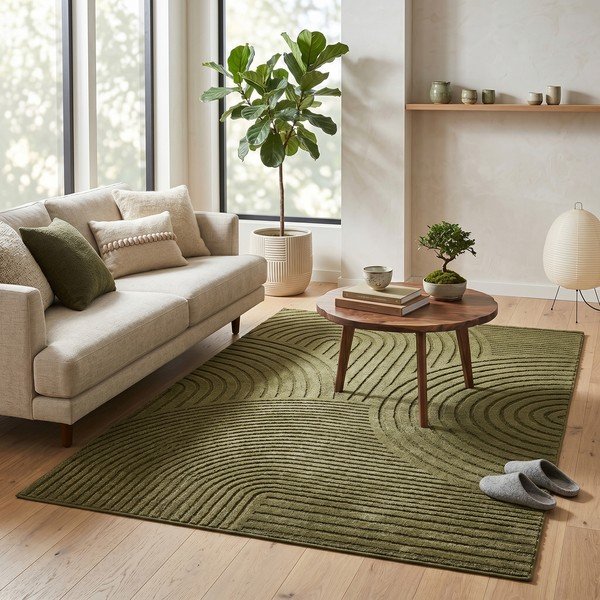 Tappeto verde scuro 160x230 cm Whirl - ESTE-image-1