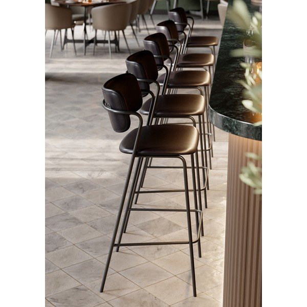 Sgabello da bar in similpelle nera, altezza 107 cm Zed - DAN-FORM Denmark-image-1