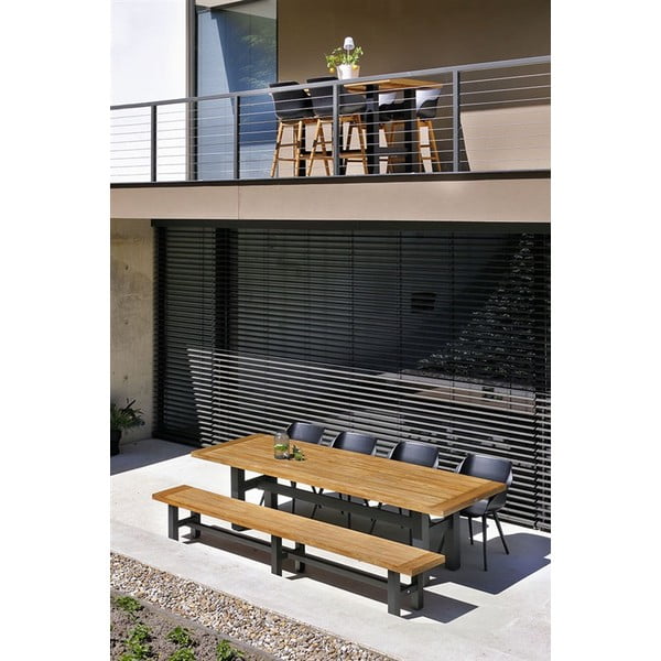 Panchina da giardino in colore nero-naturale Yasmani - Hartman-image-1