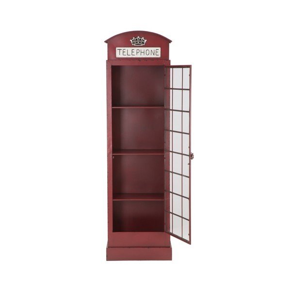 Vetrina in ferro rosso London Telephone Booth, altezza 180 cm - Mauro Ferretti-image-4