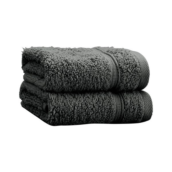 Set di asciugamani tipo terry grigio scuro in cotone 2 pz 30x30 cm Zero Twist – Catherine Lansfield