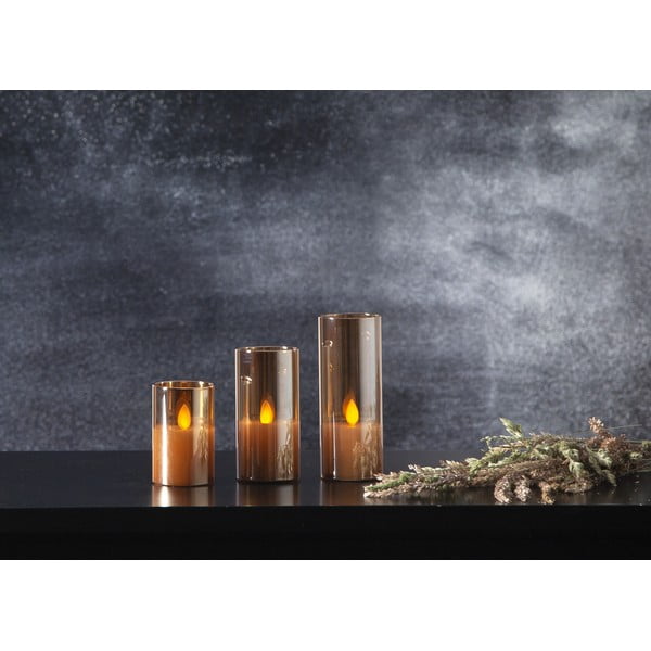 Candela di cera a LED arancione in vetro, altezza 7,5 cm M-Twinkle - Star Trading-image-2