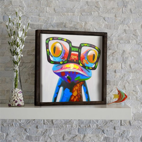 Quadro decorativo incorniciato Rana, 34 x 34 cm - Evila Originals-image-1