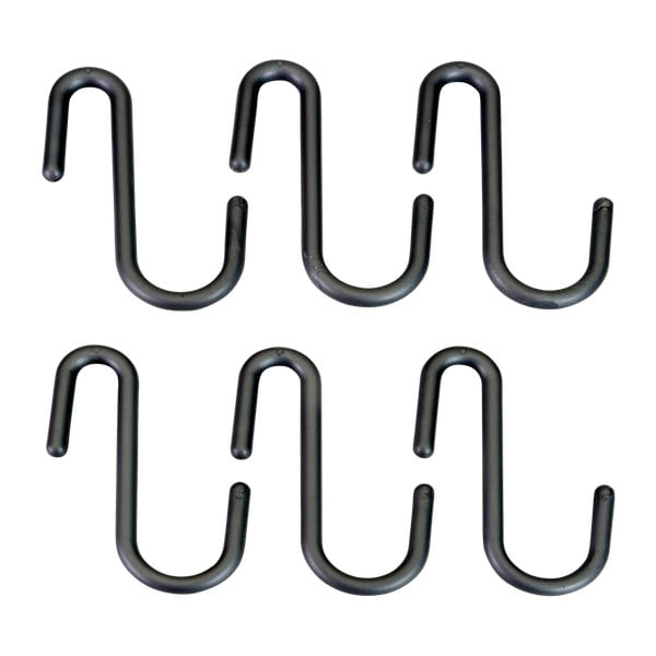 Set di ganci da appendere neri/grigi in plastica 6 pz City – Metaltex-image-1